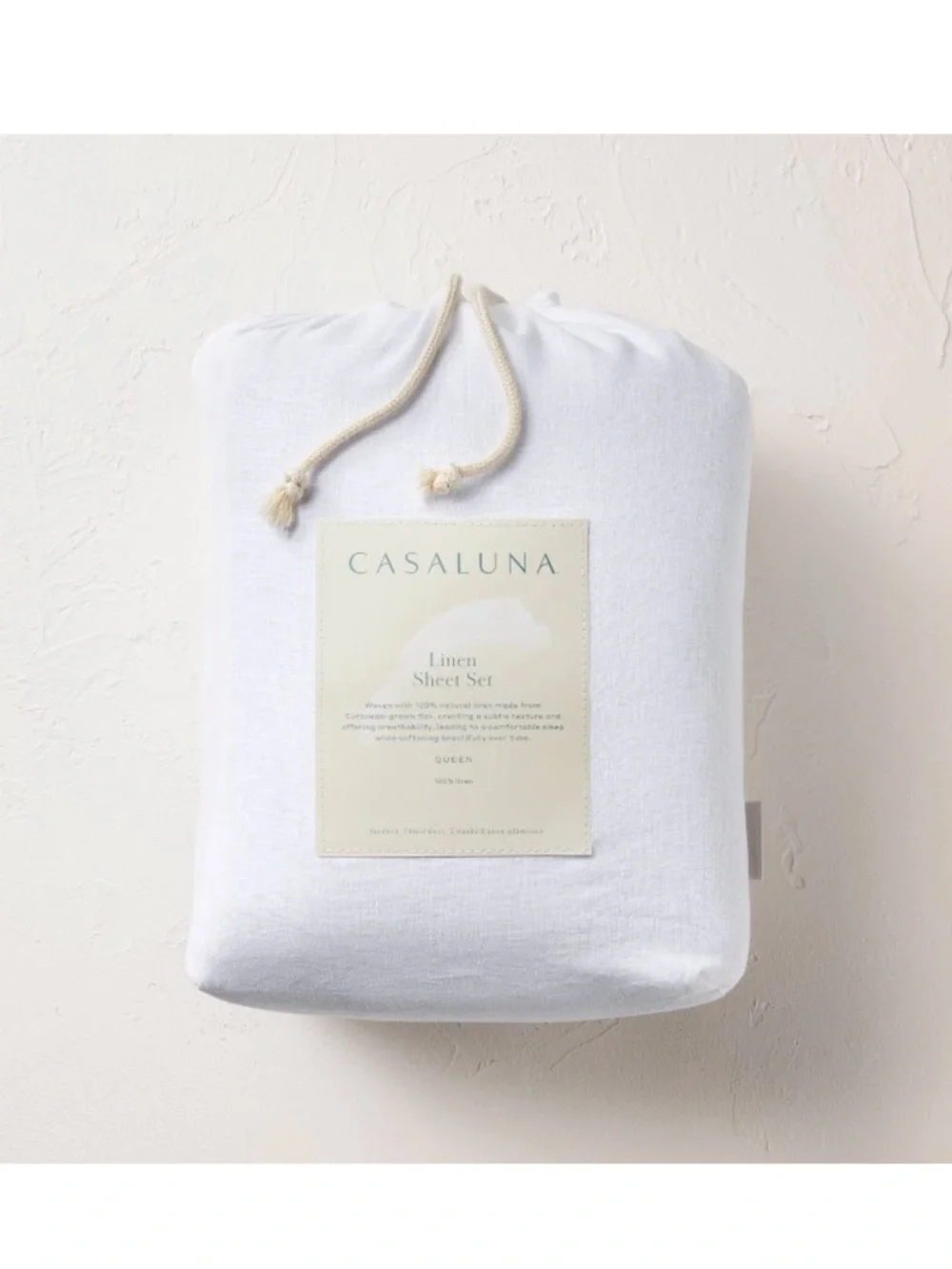 Casaluna Linen Sheet Set White